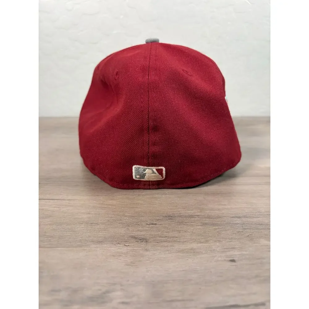 St Louis Cardinals Brick House Maroon New Era Fitted Men's‎ Cap Size 7 3/8- EUC